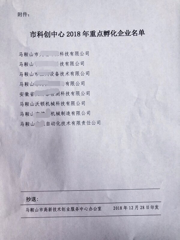 沃頓機械榮獲”重點企業”稱號