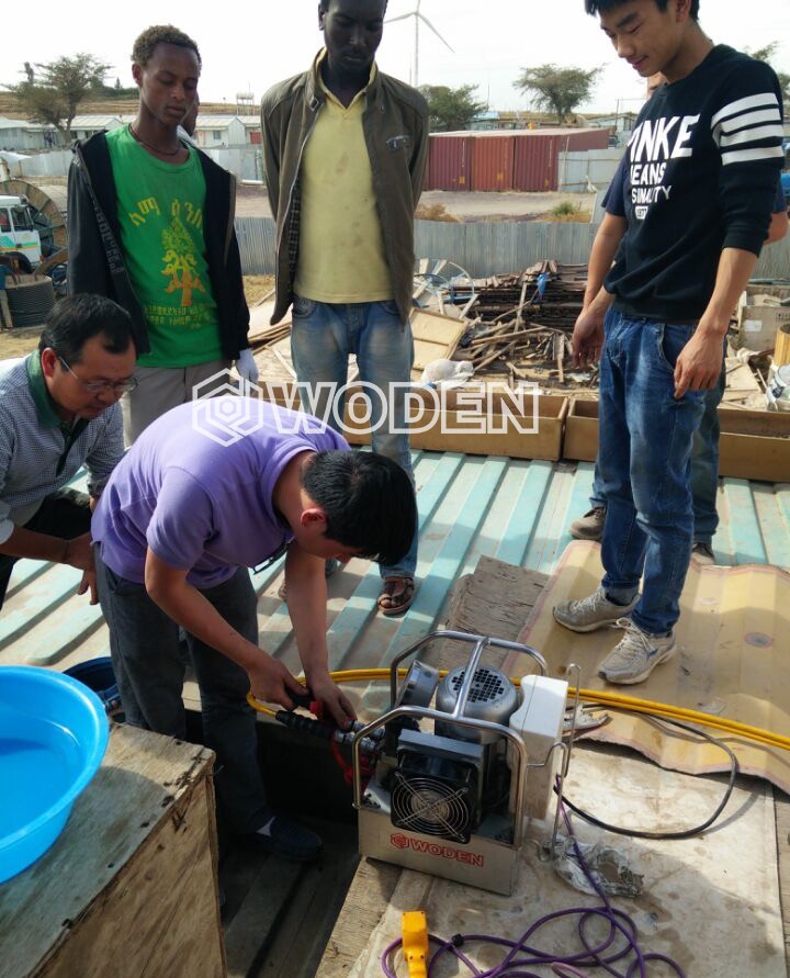 沃頓風電吊裝液壓扳手泵應用于非洲某大型風力發電場